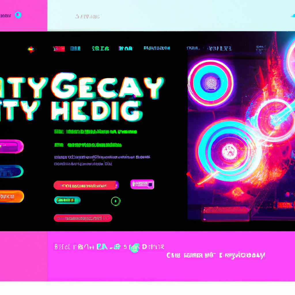 Neon arcade interface showcasing quick game prototypes and player HUD